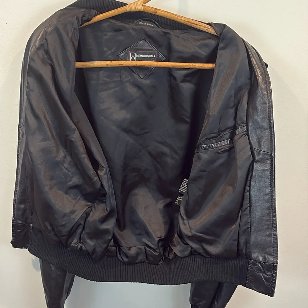 Vintage Members Only Soft Leather Motorcycle Bomber Jacket Size 44 Medium